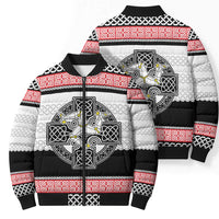 Isle of Man Celtic Knot Bomber Puffer Jacket Celtic Nation Heritage Pride - Wonder Print Shop