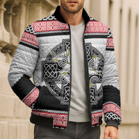 Isle of Man Celtic Knot Bomber Puffer Jacket Celtic Nation Heritage Pride - Wonder Print Shop