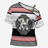 Isle of Man Celtic Knot Cross Shoulder Shirt Celtic Nation Heritage Pride - Wonder Print Shop