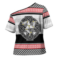 Isle of Man Celtic Knot Cross Shoulder Shirt Celtic Nation Heritage Pride - Wonder Print Shop