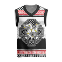 Isle of Man Celtic Knot Christmas Knitted V-Neck Vest Celtic Nation Heritage Pride - Wonder Print Shop
