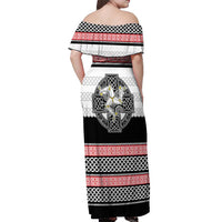Isle of Man Celtic Knot Off Shoulder Maxi Dress Celtic Nation Heritage Pride - Wonder Print Shop