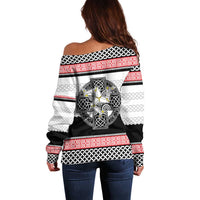 Isle of Man Celtic Knot Off Shoulder Sweater Celtic Nation Heritage Pride - Wonder Print Shop