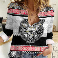 Isle of Man Celtic Knot Women Casual Shirt Celtic Nation Heritage Pride - Wonder Print Shop