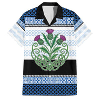 Scotland Celtic Knot Family Matching Off The Shoulder Long Sleeve Dress and Hawaiian Shirt Celtic Nation Heritage Pride - Wonder Print Shop
