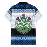 Scotland Celtic Knot Family Matching Off The Shoulder Long Sleeve Dress and Hawaiian Shirt Celtic Nation Heritage Pride - Wonder Print Shop