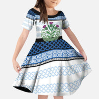 Scotland Celtic Knot Family Matching Off Shoulder Maxi Dress and Hawaiian Shirt Celtic Nation Heritage Pride - Wonder Print Shop