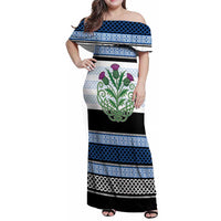 Scotland Celtic Knot Family Matching Off Shoulder Maxi Dress and Hawaiian Shirt Celtic Nation Heritage Pride - Wonder Print Shop