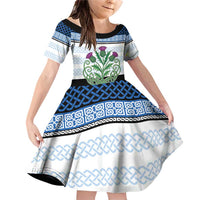 Scotland Celtic Knot Family Matching Off Shoulder Short Dress and Hawaiian Shirt Celtic Nation Heritage Pride - Wonder Print Shop