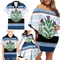 Scotland Celtic Knot Family Matching Off Shoulder Short Dress and Hawaiian Shirt Celtic Nation Heritage Pride - Wonder Print Shop