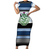 Scotland Celtic Knot Family Matching Short Sleeve Bodycon Dress and Hawaiian Shirt Celtic Nation Heritage Pride - Wonder Print Shop