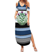 Scotland Celtic Knot Family Matching Summer Maxi Dress and Hawaiian Shirt Celtic Nation Heritage Pride - Wonder Print Shop