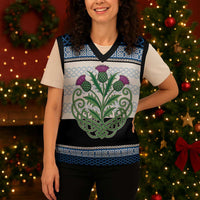 Scotland Celtic Knot Christmas Knitted V-Neck Vest Celtic Nation Heritage Pride - Wonder Print Shop
