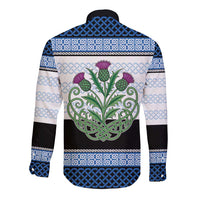 Scotland Celtic Knot Long Sleeve Button Shirt Celtic Nation Heritage Pride - Wonder Print Shop
