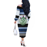 Scotland Celtic Knot Off The Shoulder Long Sleeve Dress Celtic Nation Heritage Pride - Wonder Print Shop
