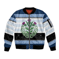 Scotland Celtic Knot Sleeve Zip Bomber Jacket Celtic Nation Heritage Pride - Wonder Print Shop