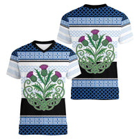 Scotland Celtic Knot Women V-Neck T-Shirt Celtic Nation Heritage Pride - Wonder Print Shop