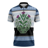 Scotland Celtic Knot Zipper Polo Shirt Celtic Nation Heritage Pride - Wonder Print Shop