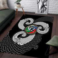 Six Celtic Countries Heritage Area Rug Black Celtic Knot Triskelion - Wonder Print Shop