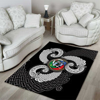 Six Celtic Countries Heritage Area Rug Black Celtic Knot Triskelion - Wonder Print Shop