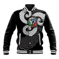 Six Celtic Countries Heritage Baseball Jacket Black Celtic Knot Triskelion - Wonder Print Shop