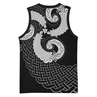 Six Celtic Countries Heritage Basketball Jersey Black Celtic Knot Triskelion - Wonder Print Shop