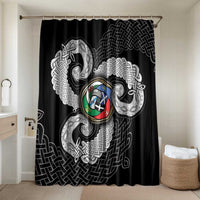Six Celtic Countries Heritage Bathroom Set Black Celtic Knot Triskelion - Wonder Print Shop