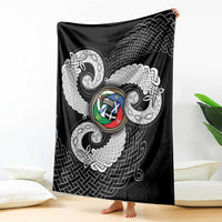 Six Celtic Countries Heritage Blanket Black Celtic Knot Triskelion - Wonder Print Shop