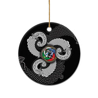Six Celtic Countries Heritage Ceramic Ornament Black Celtic Knot Triskelion - Wonder Print Shop