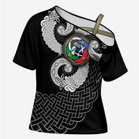 Six Celtic Countries Heritage Cross Shoulder Shirt Black Celtic Knot Triskelion - Wonder Print Shop