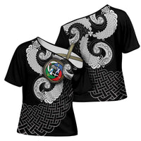 Six Celtic Countries Heritage Cross Shoulder Shirt Black Celtic Knot Triskelion - Wonder Print Shop