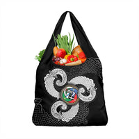 Six Celtic Countries Heritage Grocery Bag Black Celtic Knot Triskelion - Wonder Print Shop
