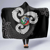 Six Celtic Countries Heritage Hooded Blanket Black Celtic Knot Triskelion - Wonder Print Shop