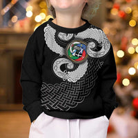 Six Celtic Countries Heritage Kid Ugly Christmas Sweater Black Celtic Knot Triskelion - Wonder Print Shop