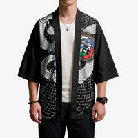 Six Celtic Countries Heritage Kimono Black Celtic Knot Triskelion - Wonder Print Shop