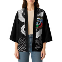 Six Celtic Countries Heritage Kimono Black Celtic Knot Triskelion - Wonder Print Shop