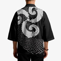 Six Celtic Countries Heritage Kimono Black Celtic Knot Triskelion - Wonder Print Shop
