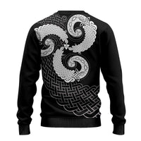 Six Celtic Countries Heritage Ugly Christmas Sweater Black Celtic Knot Triskelion - Wonder Print Shop