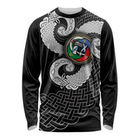 Six Celtic Countries Heritage Long Sleeve Shirt Black Celtic Knot Triskelion - Wonder Print Shop