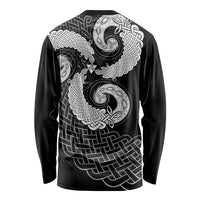 Six Celtic Countries Heritage Long Sleeve Shirt Black Celtic Knot Triskelion - Wonder Print Shop