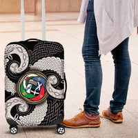Six Celtic Countries Heritage Luggage Cover Black Celtic Knot Triskelion - Wonder Print Shop