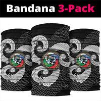 Six Celtic Countries Heritage Neck Gaiter Black Celtic Knot Triskelion - Wonder Print Shop