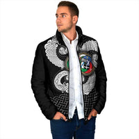 Six Celtic Countries Heritage Padded Jacket Black Celtic Knot Triskelion - Wonder Print Shop