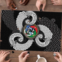 Six Celtic Countries Heritage Puzzle Black Celtic Knot Triskelion - Wonder Print Shop