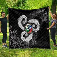 Six Celtic Countries Heritage Quilt Black Celtic Knot Triskelion - Wonder Print Shop