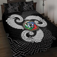 Six Celtic Countries Heritage Quilt Bed Set Black Celtic Knot Triskelion - Wonder Print Shop