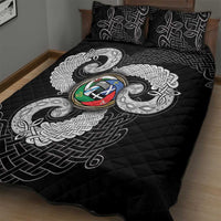 Six Celtic Countries Heritage Quilt Bed Set Black Celtic Knot Triskelion - Wonder Print Shop