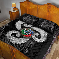 Six Celtic Countries Heritage Quilt Bed Set Black Celtic Knot Triskelion - Wonder Print Shop