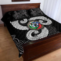Six Celtic Countries Heritage Quilt Bed Set Black Celtic Knot Triskelion - Wonder Print Shop