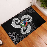 Six Celtic Countries Heritage Rubber Doormat Black Celtic Knot Triskelion - Wonder Print Shop